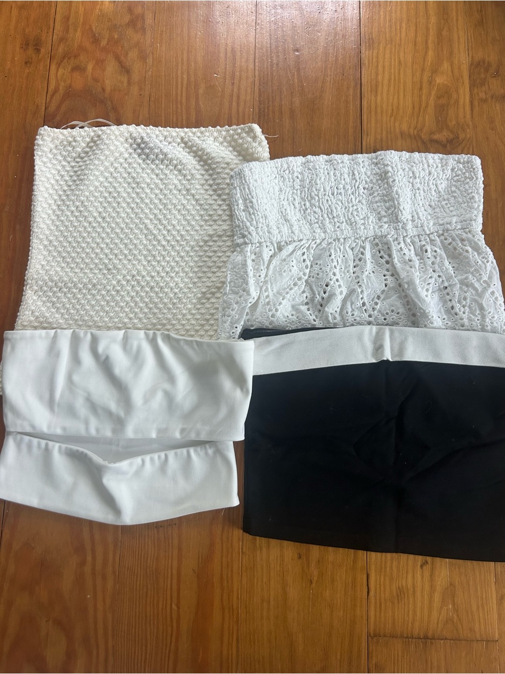 Edikted White and Black Mixed Crop Top Set